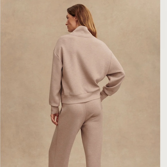 Varley Davidson Sweat in Taupe Marl - Picture 3 of 5